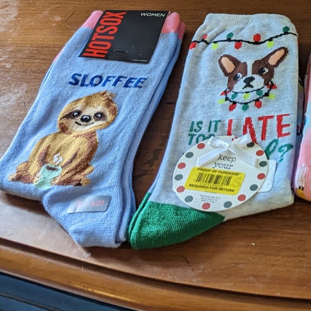 Four pairs of womens Novelty Socks.